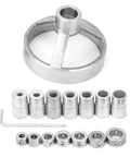 16 Piece Woodworking Drill Guide Set with Vertical Drilling Fixture and Hole Puncher Locator for Precise Carpentry