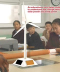 Kids STEM Solar Wind Turbine Model For Fun Hands On Learning And Desk Decor 3D Windmill Generator Toy on classroom desk