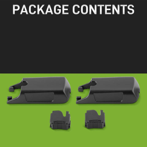 Two Pack Front Windshield Wiper Arm Cover Clip Push Caps For Mercedes Benz 2014-2021 package contents