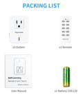Wireless Remote Control Outlet For Home Appliances With Compact Wall Socket Design Expandable Light Switch Kit packing list