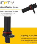 Crankshaft Position Sensor For 2011-2014 Chrysler 200, 2007-2010 Sebring, 2008-2014 Dodge Avenger, 2007-2012 Caliber, 2009-2016 Dodge Journey, 2007-2016 Jeep Compass And Patriot Replacement 5033307AA PC684 5S6996 CKP Sensor Fits Your Ride. Black plastic crankshaft position sensor with red O-ring and connector