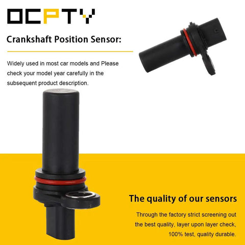 Crankshaft Position Sensor For 2011-2014 Chrysler 200, 2007-2010 Sebring, 2008-2014 Dodge Avenger, 2007-2012 Caliber, 2009-2016 Dodge Journey, 2007-2016 Jeep Compass And Patriot Replacement 5033307AA PC684 5S6996 CKP Sensor Fits Your Ride. Black plastic crankshaft position sensor with red O-ring and connector