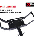Universal Winch Mounting Plate For 2 Inch Receiver Beefy Heavy Duty Trailer Hitch Cradle Bracket Fits Most Standard Winches Up To 13,500 Lbs displayed on white background