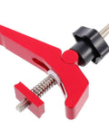 Aluminum T Track Hold Down Clamp For Woodworking, Heavy Duty Workholding Tool with red finish and ergonomic black grip