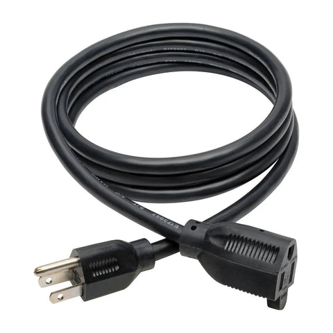 Heavy Duty Power Extension Cord 15 Amp 14 AWG 6 Foot NEMA 5-15P To NEMA 5-15R Black Ideal For Computers Monitors Servers Printers