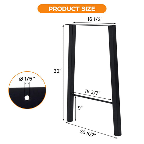 30 Inch Dining Table Legs Set Of 2 Metal Legs For DIY Tables And Desks Industrial Black Finish With Pre Drill Holes Ideal For Dining Tables Coffee Tables And Benches Flexible Support For Homemade Furniture