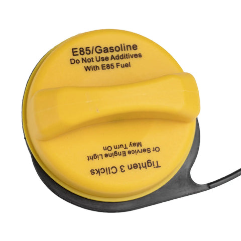 Gas Cap For Chevy Silverado Suburban Tahoe Avalanche Escalade Sierra Yukon XL 1500 E85 Compatible Fuel Filler Cap GT295 20915990 Replacement Easy Install Durable Tested For Leak Free Performance showing yellow top view