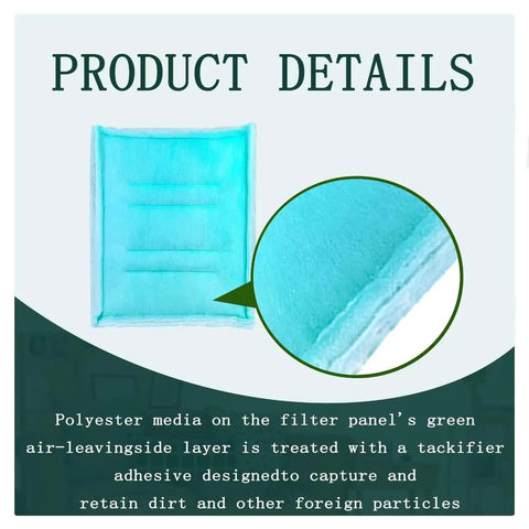 Close-up detail of 24x24 Tacky Intake Filter Pad Series 55 for Paint Booths, 2 ply polyester media with tackifier, 20 per case