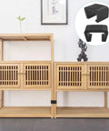 Black rattan furniture clips connected on wooden furniture, Rattan Furniture Clips 8 Pack For Outdoor Wicker Sofas Easy To Install And Remove Sofa Fasteners Black Alignment Clamps For Patio Sectional Office Desk shown.