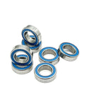Deep Groove Ball Bearings 8x16x5mm For RC Cars And Trucks, Blue Sealed 2RS 10 Pack arranged in a stack, showing blue seals