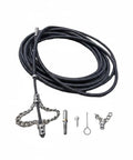 Heavy Duty Flexible Chain Knocker Drain Snake Auger With Solid Steel Core To Knock Out Stubborn Clogs And Scale Buildup In Bathroom Kitchen Utility Lines This Is The Real Deal For Zero Sweat Plumbing Fixes, featuring chain head with additional tools.