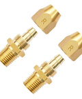 Two Pack Premium Solid Brass Pneumatic Reusable Hose End Repair Fittings With 3/8 Barb For 3/8 Inch ID Rubber Air Hose And 1/4 NPT Durable Corrosion Resistant Build For Quick DIY Repairs And Custom Lengths Save Money