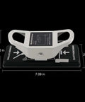 Front view of 2-In-1 Slot Hole Punch For Paper And PVC Cards - Heavy Duty All Metal Corner Rounding And Slot Punch Tool With measurements shown