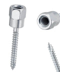 50 Pack Vertical Rod Anchor Screws, DIY Friendly, Three Eighths Inch Diameter And One Quarter Inch Threaded Rod, Two Inch Length, Galvanized