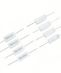 60 Piece Cement Resistor Kit 5W Ceramic Power Resistors 0.01 Ohm To 100 Ohm With 5 Percent Tolerance, Durable for DIY Projects