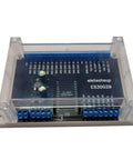 DIN Rail ESP32 Devkit V1 30 Pin Expansion Board For Industrial IoT On 35mm Rails Plug And Play DIY Friendly Microcontroller Expansion Tool Free Snap Mount Vibration Resistant Simplifies Cabinet Wiring And Deployment, clear top view with screw terminals