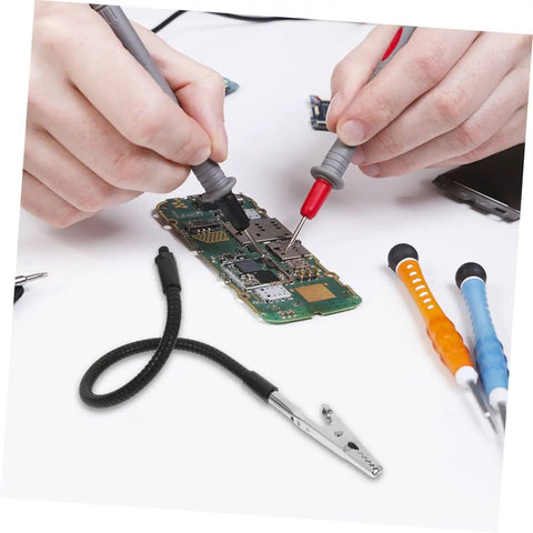Flexible Soldering Arm Clamps for DIY Projects and Welding Tools Magnifying Glass Lamp Clamp Circuit Board Soldering Kit in use