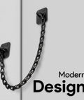 Super Slick 12 Inch Transom Door Chain Hardware For Windows And Cabinets, Matte Black adjustable chain mounted on modern cabinets.