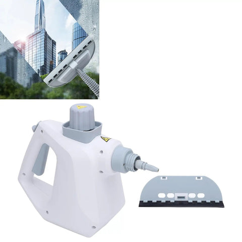 Powerful 1000W Handheld Steam Cleaner Straight Up Ditches Grease And Grime From Kitchens Cars And Bathrooms with steaming nozzle.