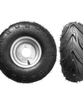 2 Pack 145/70-6 Tubeless ATV Go-Kart Mini Bike Tire With Rim 6-Inch Wheels, rugged tread pattern, nylon built for all terrains