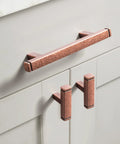 Six Pack 3 Inch Hole Center Antique Copper Zinc Alloy Cabinet Pulls For Kitchen Drawers 4.73 Inch Length Handle Installed
