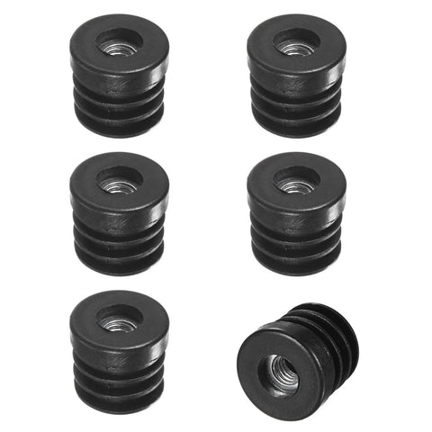 Six Pack Round Tube Inserts With M8 Thread For 1 Inch Outer Diameter Plastic Tubing Tubing End Caps And Floor Protectors