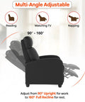 Leather Black Recliner Sofa Massage Chair With Home Theater Vibes adjustable angles for reading, watching TV, and napping