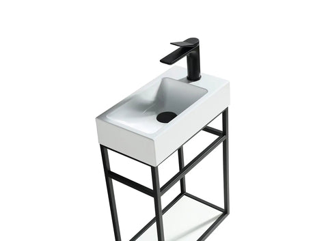 16 Inch Bathroom Vanity With Sink Combo For Small Spaces Industrial Wall Mounted Cabinet Set Modern Narrow Depth Bath Vanity For Tiny Bathrooms Space Saver Design With Built In Storage And Easy Install For Small Bathrooms
