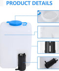Universal Windshield Washer Pump Reservoir Kit 12V with mounted pump and blue cap details