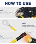 Steps to use Non Insulated Ring Terminal Kit 50 Pcs For Wire Gauge 12 To 10 AWG Brazed Seam Copper Tinned Terminals