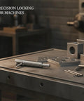 Industrial Stainless Steel Indexing Plunger Pin With Spring Loaded L Handle For Machinery Fixtures That Holds Position Dead Nuts Secure During Heavy Use on workshop table.