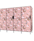 Built Tough Portable Wardrobe With Magnetic Snap Doors And Reinforced Steel Frame Hella Spacious Closet Organizer With Fabric Drawers For Clothes Books And Toys Quick Assemble Storage Win in floral design.