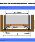 Diagram showing installation of Beefed Up Heavy Duty Drawer Slides with Hydraulic Dampening Full Extension Soft Close 40Kg.