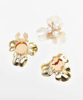 Shell Pearl Flower Cufflinks And Shirt Sleeve Button Covers, Boss Level Shine In Elegant Alloy Electroplated Finish, Gardenia Inspired Purple Pearl Gold Look