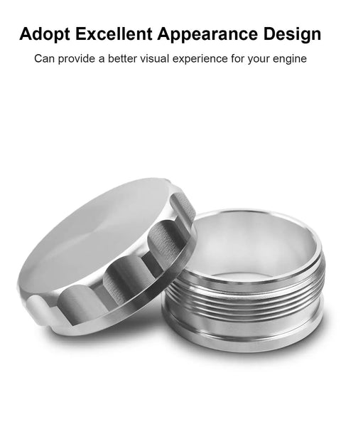 2 Inch Aluminum Alloy Weld On Fuel Cap For Filler Neck 50.8mm Silver shown with threaded design for secure fit.