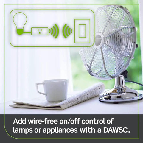Decora Smart Plug 2nd Gen WiFi Works With Matter Voice Assistant Compatible With Alexa Google Assistant Apple Home Siri No Hub Needed 120V Plug In For Lamps Electronics And Small Appliances displayed next to a fan and coffee cup.