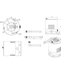 Technical diagram of Air Cooled Color Astronomy Camera With Built In Guide Camera And ASIAir Control All In One 585MC Sensor