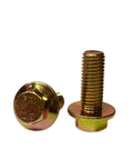 Beefy Grade 10.9 Flange Bolts In Yellow Zinc Hardened, M14 X 2.0, 50mm Length, 250 Pack, side view showing threaded design