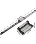 700mm Linear Rail Kit With MGN12 Rail And Stainless Steel MGN12H Carriage Block For 3D Printers CNC Upgrades Machining And Precise Linear Motion Gear, shown with rail and block dimensions