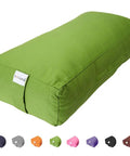 Rectangular Yoga Bolster Pillow For Restorative Yoga And Meditation, Extra Firm Cotton Cushion That Props Hips, Knees, And Back, Large Floor Pillow 28 By 12 By 8 Inches For Home Practice And Meditation, green cotton