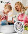 Mother and child with Sturdy Silicone Air Fryer Liners For 5 To 8 Qt Baskets in kitchen setting