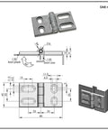 Flush Mount Hinges For Industrial Heavy Duty Equipment Cabinets With Thickened Zinc Alloy Hardware Durable One Piece Hinge technical diagram
