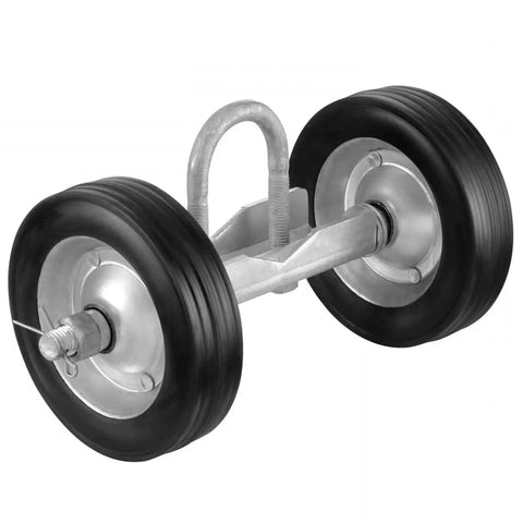 Heavy Duty Rolling Gate Hardware Kit With Galvanized Sliding System And 6 Inch Double Wheel Carrier Flat Plate Mount For Wood Or Wall Includes 2 Five Inch Galvanized Gate Rollers For Smooth Quiet Gate Operation, two-wheel carrier