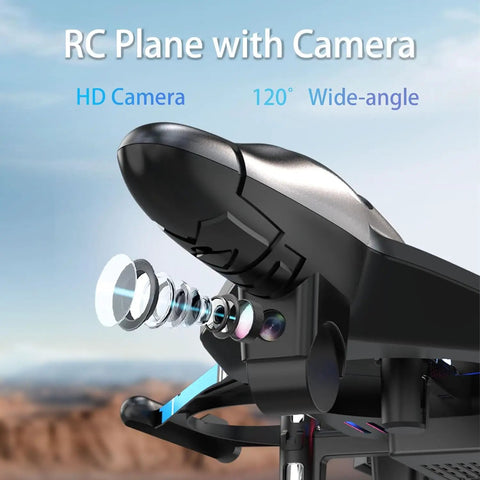Kid Friendly RC Plane With Built In Controller Screen No Phone Needed Fighter Jet Drone Auto Hover For Easy Flying Camera