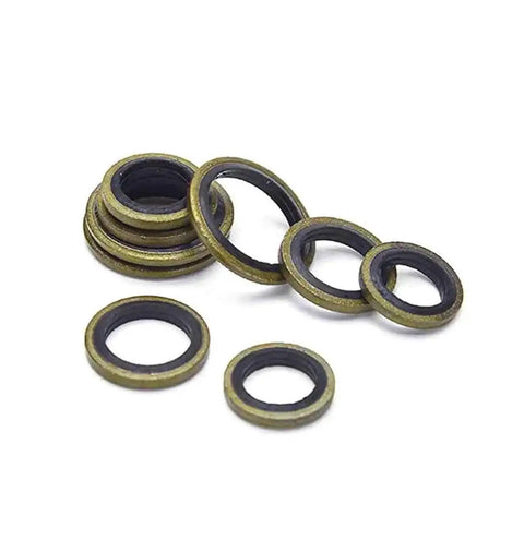 Killer Metric Bonded NBR Seal Self Centering Seal Washer For Hydraulic Oil Tasks Quality Thread Seal Gasket Built With Nitrile Rubber Plus Iron Ring For Leak Prevention On Engine Setup Works Well With 10mm Sizes For Solid Daily Run, 10mm bonded NBR seal washer