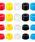 Skateboard Truck Bushing Rebuild Kit 5 Set 90A PU Longboard Bushings with cylinder and tapered pieces in multiple colors