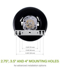 Back view of six pack 4 inch LED disk light showing mounting holes for junction box or recessed can install, Energy Star UL listed.