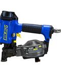 Workhorse Pneumatic 15 Degree Coil Roofing Nailer With One Quarter Inch NPT Swivel Fitting in blue and black design