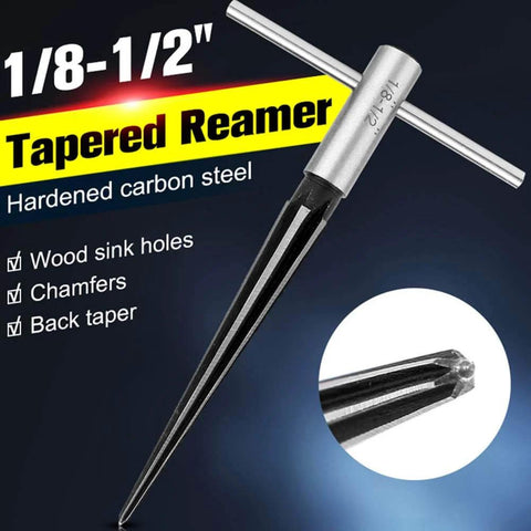 Bridge Pin Hole Reamer, Tapered 5 Degree, Six Flute Luthier Tool For Acoustic Guitars, Woodworking DIY Repair, Pro Grade Precision