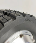 Close-up of Dual Drive 8 Inch Hub Gear Motor Wheel tread, suitable for DIY portable platform carts and hand trucks.